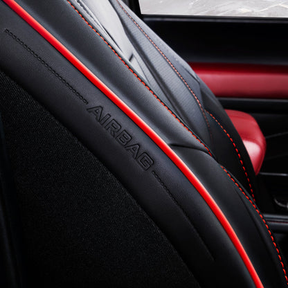Black with Red Stitching