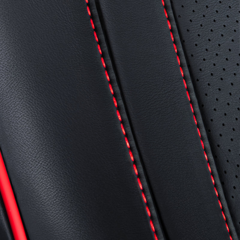 Black with Red Stitching