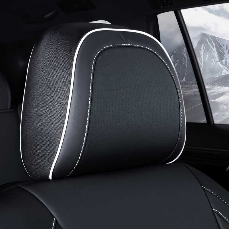 Black with White Stitching